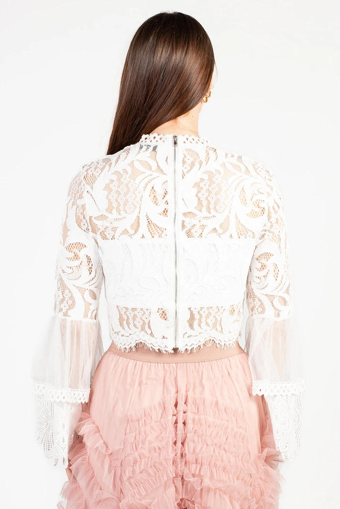 Addison Lace Bell Sleeve Blouse