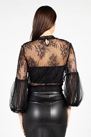 Clara Mesh Lace Crop Blouse
