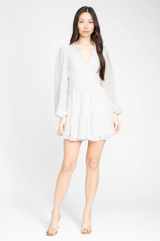 Mackenzie Ruffle Trim Mini Dress