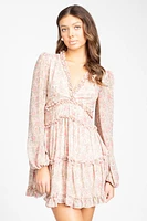 Madison Floral Ruffle Trim Mini Dress