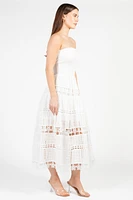 Mia Strapless Eyelet Midi Dress