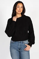 Tori Classic Cable Knit Cropped Sweater