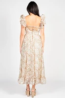 Secret Garden Backless Floral Maxi Dress