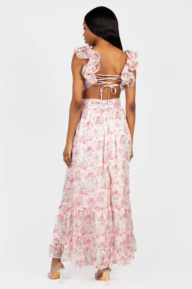 Marie Strap Back Floral Maxi Dress