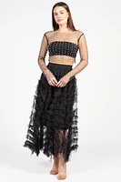 Rylee Pearl Embellished Crop Blouse