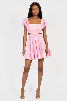 Avelyn Cut Out Babydoll Mini Dress