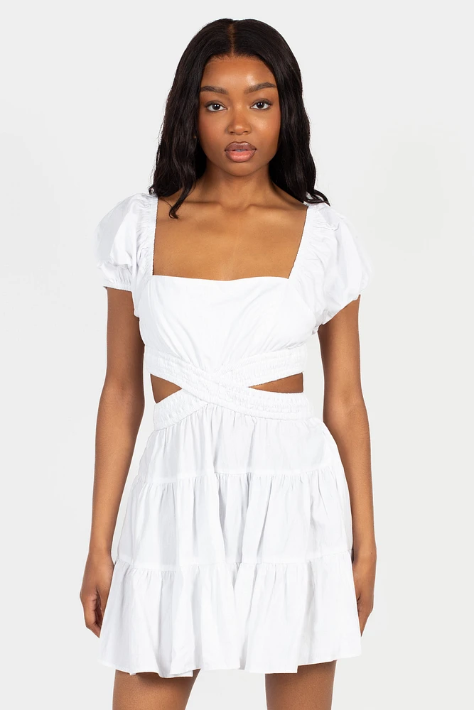 Avelyn Cut Out Babydoll Mini Dress