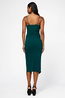 Venetia Rhinestone Trim Slit Midi Dress