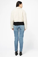 Honey Teddy Crop Moto Jacket