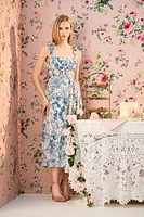 Donna Shirred Floral Maxi Dress