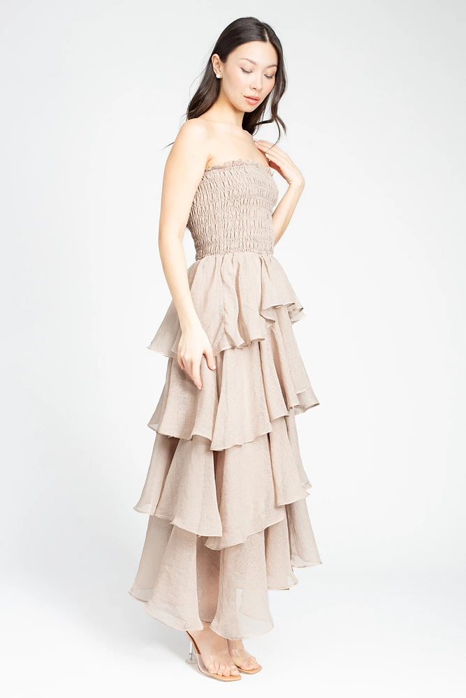 Marlow Smocked Tiered Ruffle Maxi Dress