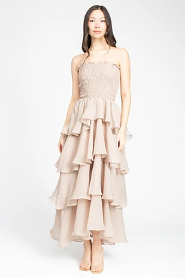 Marlow Smocked Tiered Ruffle Maxi Dress