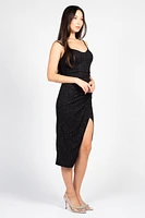 Tinsley Tulip Hem Shimmer Midi Dress