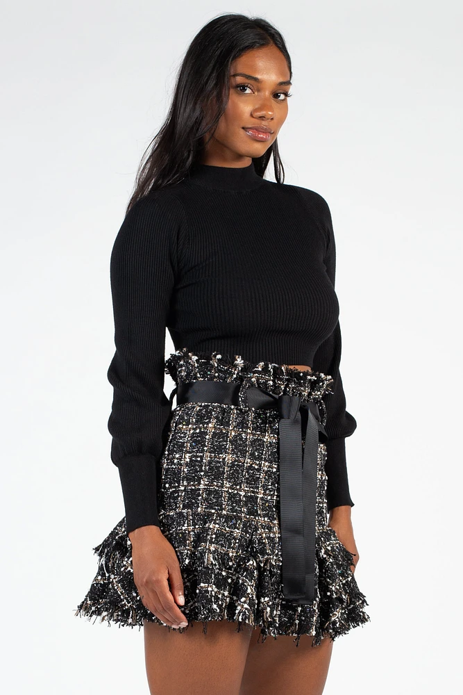 Tayla Cut Out Back Ribbed Knit Top