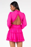 Mackenzie Ruffle Trim Mini Dress