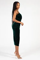 Maya Tulip Bottom Velvet Midi Dress