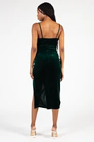 Maya Tulip Bottom Velvet Midi Dress