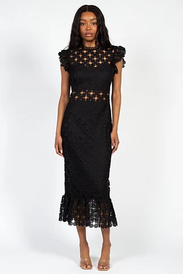 Samantha Lace Trumpet Bottom Midi Dress