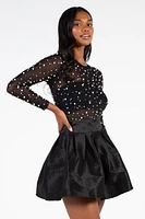 Holly Tie Waist Taffeta Mini Skirt