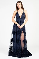 Brianna Floral Tulle Maxi Dress