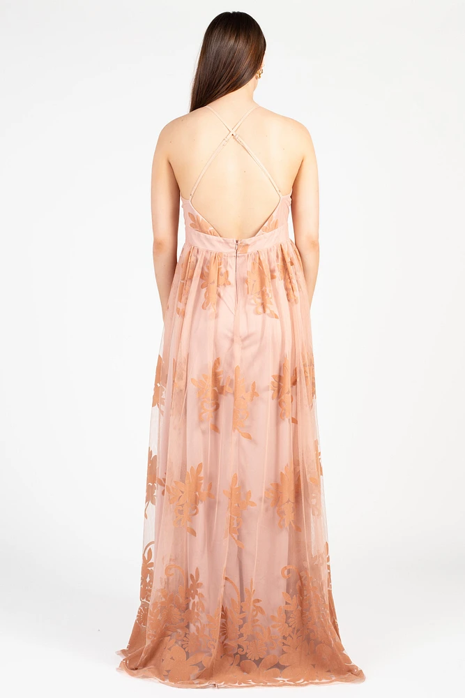 Brianna Floral Tulle Maxi Dress