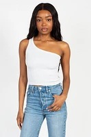 Nikibiki Ribbed One Shoulder Crop Top