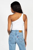 Nikibiki Ribbed One Shoulder Crop Top