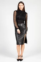 Wilhelmina Pearl Embellished Mesh Blouse