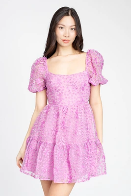 Carolina Floral Embroidered Mini Dress