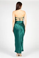 Aria Strapless Cutout Satin Maxi Dress