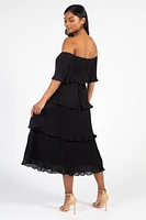 Magnolia Off-the-Shoulder Ruffle Midi Dress