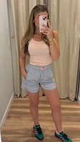 Yarn Dyed Stripe Elasticated Shorts
