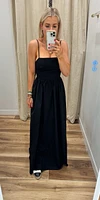 Poplin Lace Up Maxi Dress