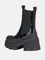 Cleated Heeled Mid Chelsea Boot