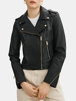 Donna Leather Biker Jacket