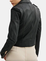 Donna Leather Biker Jacket