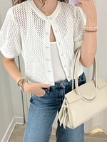 Samantha Crochet Cropped Cardigan