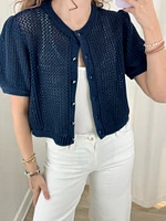 Samantha Crochet Cropped Cardigan