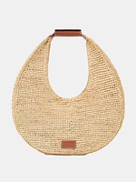 Large Raffia Moon Tote Bag