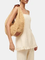 Large Raffia Moon Tote Bag