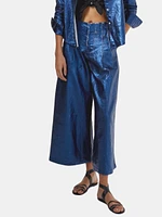 Culotte Metallic Linen Pant