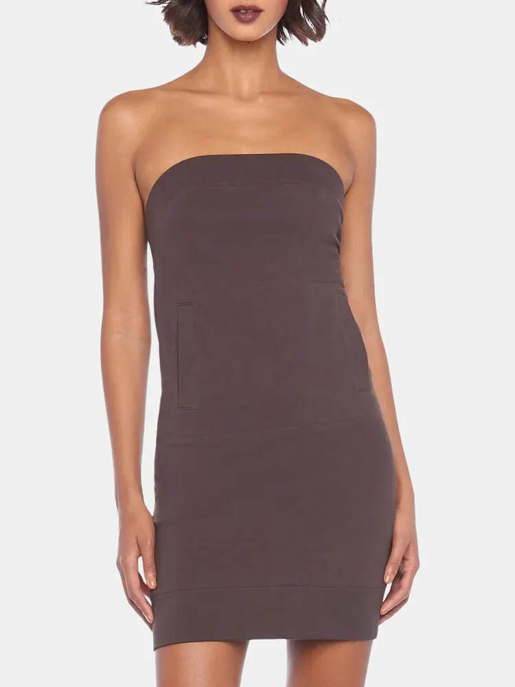 Strapless Tailored Terry Mini Dress