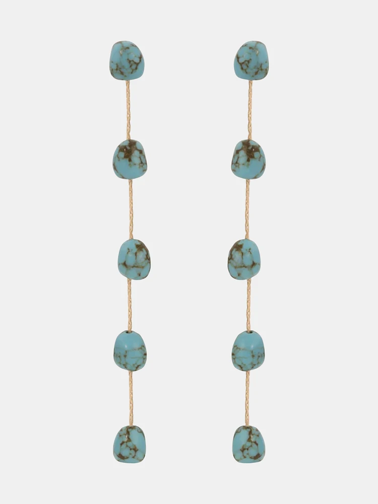 Dripping Turquoise Delicate Drop Earrings