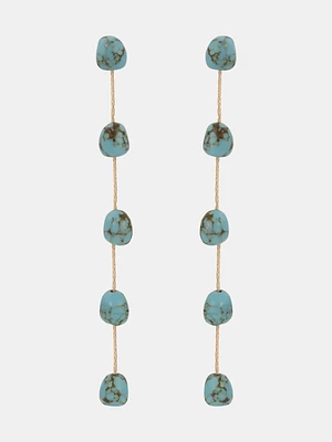 Dripping Turquoise Delicate Drop Earrings