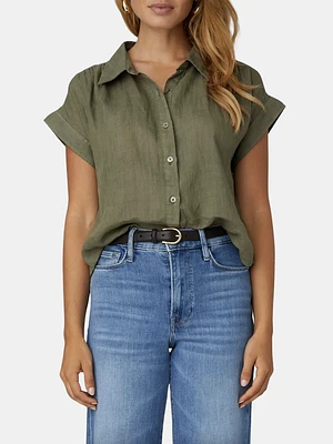 Wren Linen Button Down Blouse