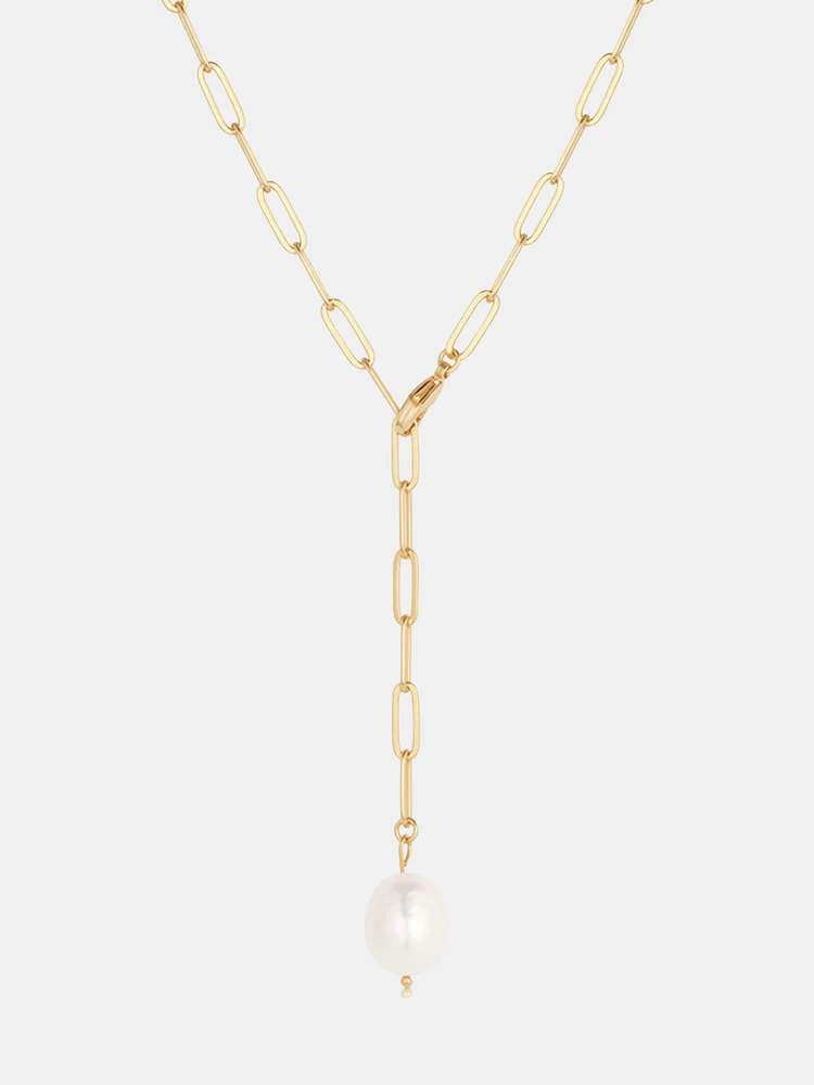 Lea Pearl Lariat Necklace