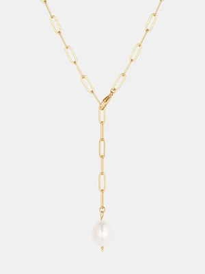 Lea Pearl Lariat Necklace