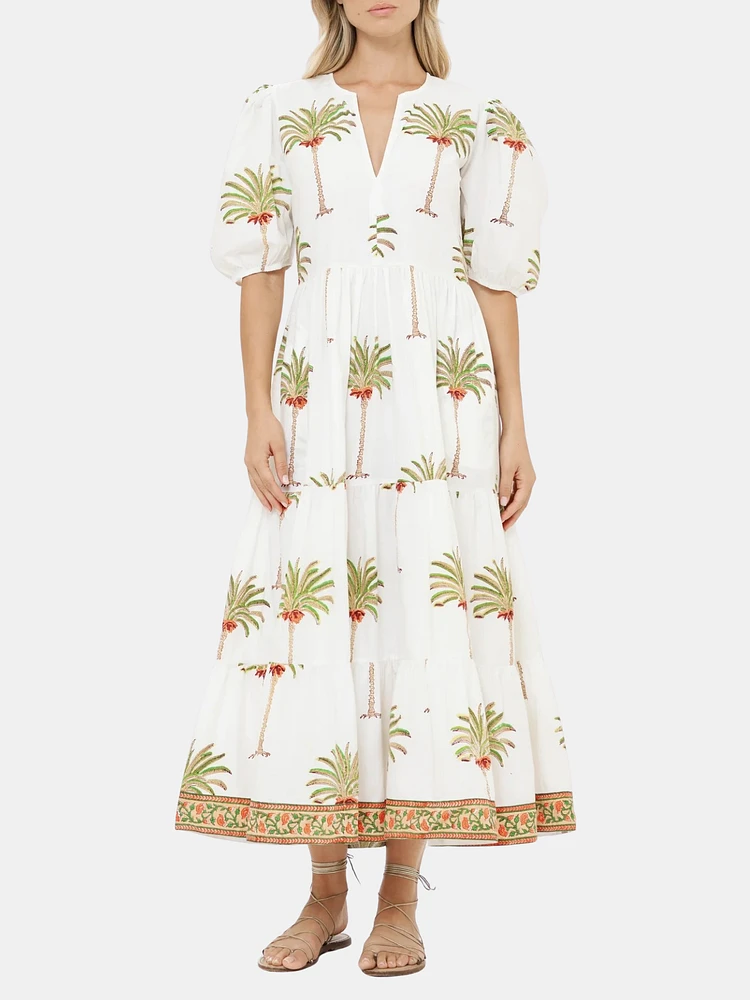 Puff Sleeve Maxi Dress