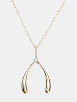 Lucky Gold Wishbone Necklace