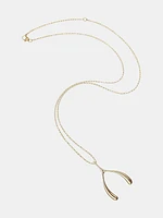 Lucky Gold Wishbone Necklace